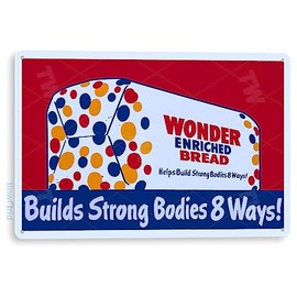 Tinworld Tin Sign: Wonder Bread Loaf Retro Store Metal Sign Decor Kitchen Cottage Farm A689
