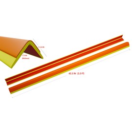 Wall Corner Protector & Molding Trim,Self Adhesive Corner Guards for Wall, Edge Protector for Kindergarten Walls Furniture Corner Safety Bumpers,Orange,1.8IN x 3.5FT, 2PCS