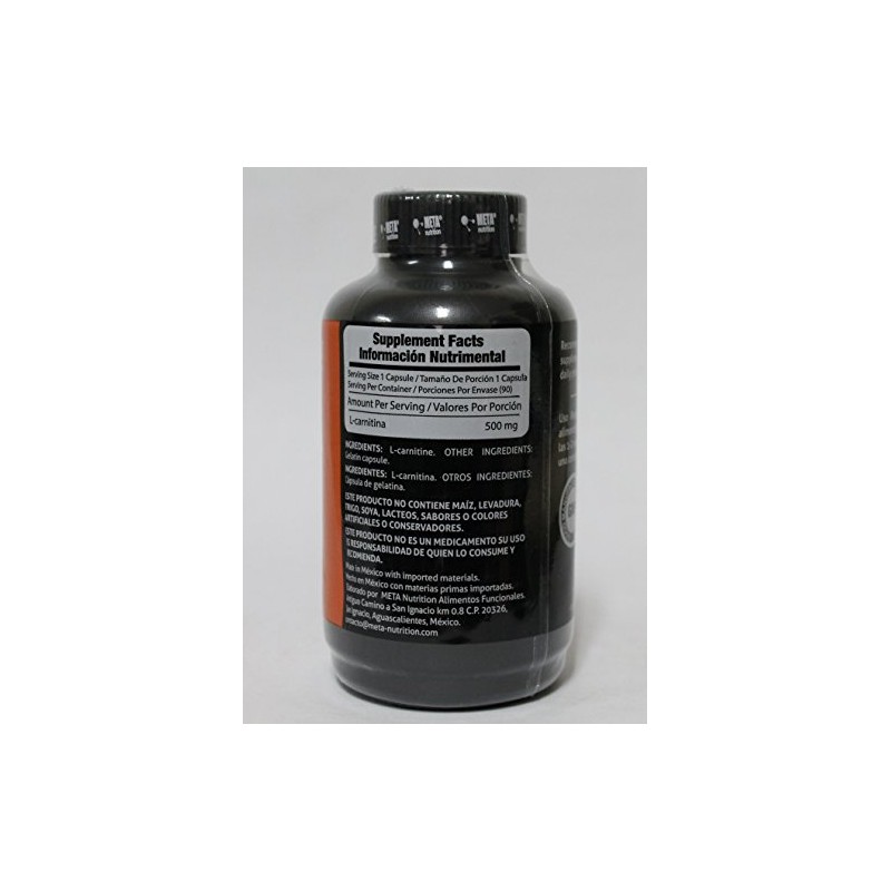 Meta Nutrition Mezcla de Proteínas y Aminoácidos L- Carnitina, 500