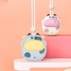 Mini Hanging Neck Fan USB Rechargeable Bladeless Cartoon Cow Shape