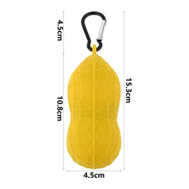 MUXSAM Golf Ball Holder with Hook, 1Pc Peanut Golf Ball Carry Bag with Double Ball Sleeve, Hold 2 Golf Balls, Outdoor Golf Bag Pouch Accessories Belt Keychain Funny Gifts for Men Women Kids, Yellow