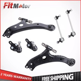 fitmotor Kit of 6 Front Lower Control Arms Ball Joint For Lexus RX350 Toyota Camry Solara