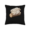 Enoki Mushrooms On A Log Throw Pillow