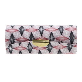 Motique Accessories Diamond Patterned Fabric Lipstick Case with Mirror for Purse-Mauve