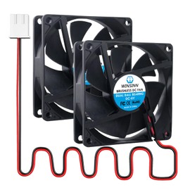 WINSINN DC 80mm Fan 5V 8020 Dual Ball Bearing Brushless Cooling 80x20mm 2PIN (Pack of 2Pcs)