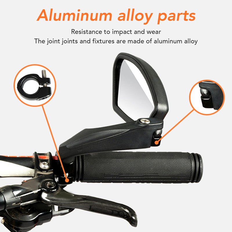 Bike Rearview Mirror Left Wide Range Foldable Handlebar Bike Mirror