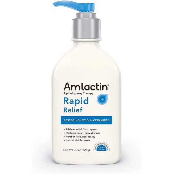 Amlactin Alpha Hydroxy Therapy Rapid Relief Restoring Lotion & Ceramides, 7.9 Oz