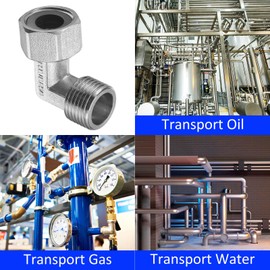 M METERXITY 2 Pack 90 Degree Elbow - Pipe Fitting 90 Degree, L Shape Pipe Fitting with Sealing Gaskets, Apply to Air Water, (G1/2 Male to Female Thread, Silver)