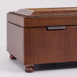 Cottage Garden Dear Angel Ever at My Side Woodgrain Rope Trim Jewelry Music Box Plays Irish Lullaby