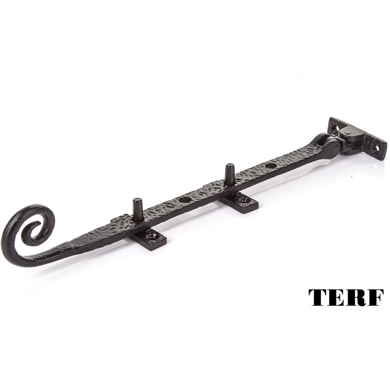 TERF®250mm Heavy Duty Antique Black Window Casement Stay Spoon Style