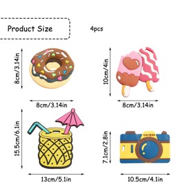 Luckious 4Pcs Luggage Tags,Durable Cute Cartoon Patern Luggage Baggage Labels with Adjustable Strap,Waterproof Travel Tags for Suitcases Travel Bags