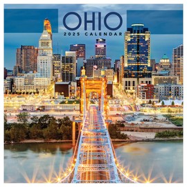 TF PUBLISHING 2025 Ohio Wall Calendar - Large Grids for Appointments and Scheduling - Vertical Monthly Wall Calendar 2025 - Home and Office Organization - Premium Gloss Paper - 12"x12"