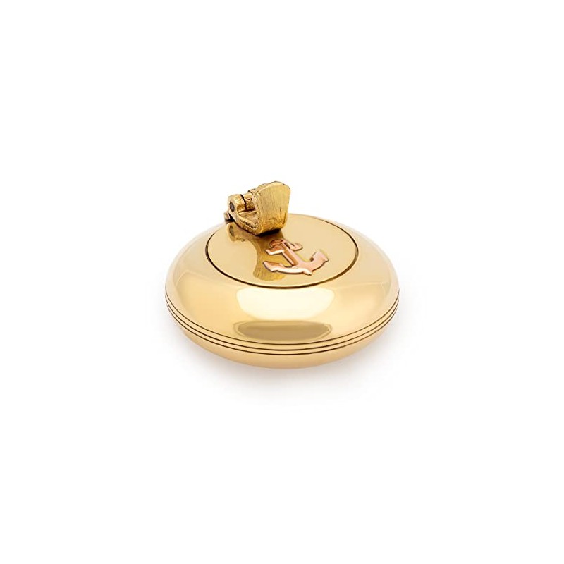 NKlaus 11499 Folding Ash Trays, Round Smooth Metal Brass Solid