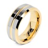 100S JEWELRY Tungsten Rings for Mens Wedding Bands Gold Silver