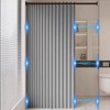 Icegrey Shower Curtain Foldable Magnetic Waterproof with Hooks, Splashproof, Accordion