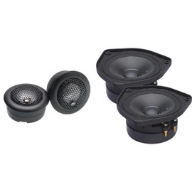 PowerBass OE-400-4" Mid Range Speakers with a Pair of L-1A - 1" Aluminum Dome Tweeter