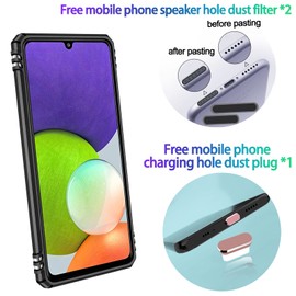 LMDAMZ Heavy Duty Case for Samsung Galaxy A33(5G), Military Grade Dual Layer Hybrid Cushioning Rubber Bumper Protector with Slide Camera Protector, Built-in 360 Degree Swivel Stand -Rose Gold