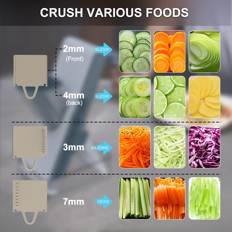 Mandoline Slicer for Kitchen, Mandoline Slicer Safe Multifunctional Dicer Adjustable