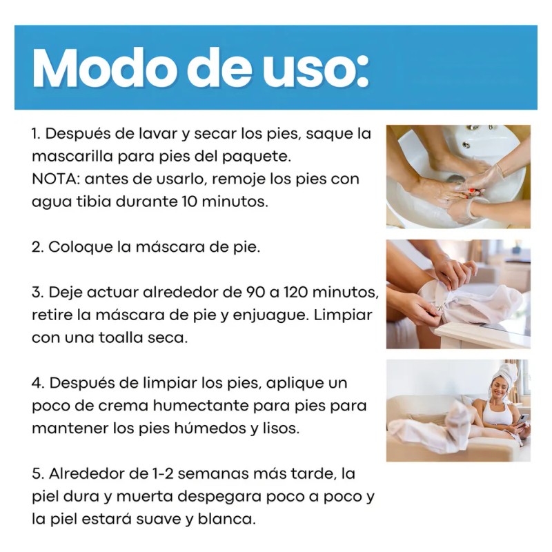3 Exfoliante Piel Muerta Mascarilla Cuidado De Pies Leche F