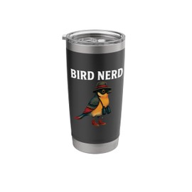 Bird Nerd Cute Birdwatcher Nature Lover Binocular Humor Art Stainless Steel Insulated Tumbler