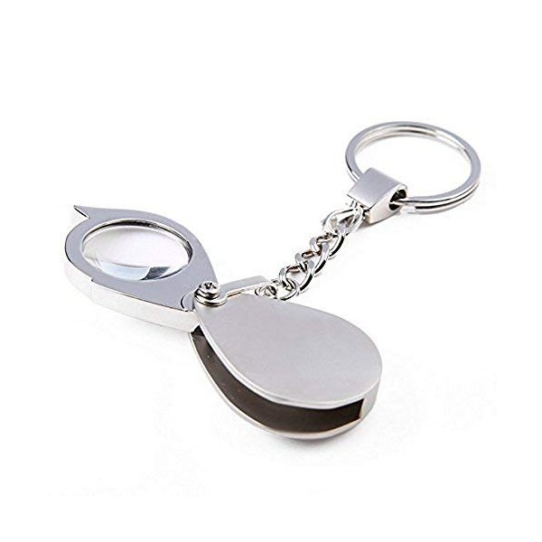 15x Pocket Magnifier Gift Metal Folding Magnifying Glass with Key Chain Jewelry Loupe Lens 20mm for Reading Maps, Labels, Crafts,Coins, Inspection, Low Vision