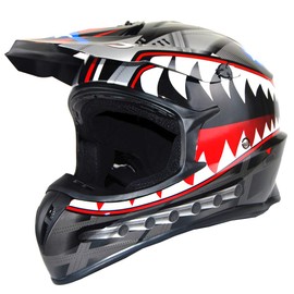 1Storm Adult Motocross Helmet BMX MX ATV Dirt Bike Downhill Mountain Bike Helmet Racing Style HKY_SC09S; Shark Black