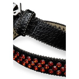 Silas Rockstar Black Logo Belt - Size: 48, Color: Black