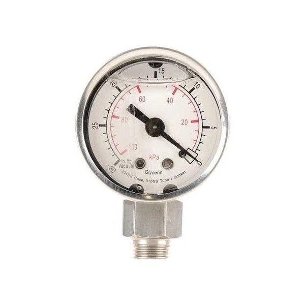 Zoro Select 4Cfe3 Commercial Pressure Gauge, 0 To 100 Psi,