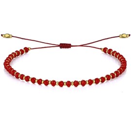 KELITCH Women's Crystal Beads Strand Bracelets Adjustable Loose Bracelets Simple Beautiful Charm Bracelets, Crystal