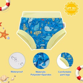 ALVABABY Swim Diapers 3pcs Baby & Toddler Reusable Waterproof Swimming Diaper for Boy's and Girl's for Swim Classes 3XBS03-12-18M