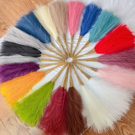 Whakano Pack of 40 Boho Artificial Pampas Grass, Artificial Plants, Pampas Grass Decoration, for Bedroom Decoration, Living Room, Wedding Decoration, Party, Table Decoration, Photography, Shooting,