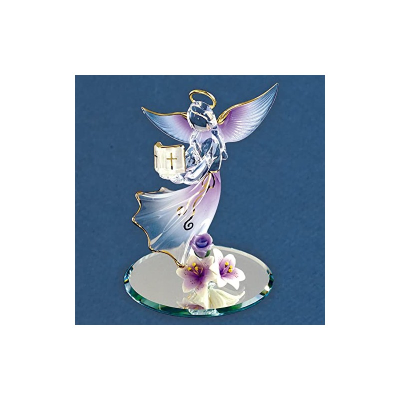 Glass Baron Angel with Bible Figurine