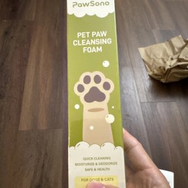 Pawsono No-Rinse Foaming Paw Cleaner - Pet Foot Washer w/  Built in Silicone Scrubber