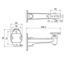 Rosebe Surveillance Security Camera Housing Bracket Mounting Bracket, Outdoor, Indoor, White, Wall Mount, Arm, Metal Aluminum Alloy, CCTV Mounting Bracket
