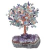 mookaitedecor Natural Fluorite Stone Crystal Tree with Amethyst Cluster Crystal