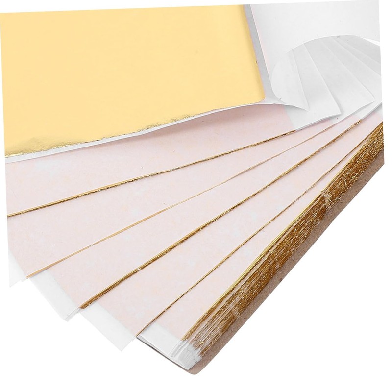 LALAFINA 200pcs Gold Leaf Flakes Foil Sheets for Painting Gilding