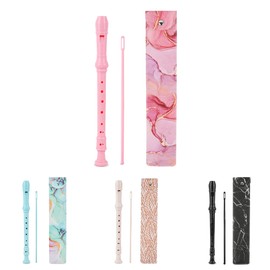 Czzmy Recorder Instrument for Beginner Kids Adults,8-Hole Soprano Descant Recorder Music Flute with with Cleaning Rod & Leather Case For School Student Home Entertainment(2-Pink Splash-ink)