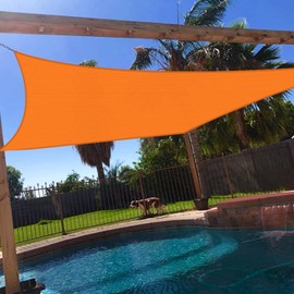 Windscreen4less 14' x 24' Sun Shade Sail Rectangle Outdoor Canopy Cover UV Block for Backyard Porch Pergola Deck Garden Patio (Orange)