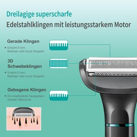 VGR 625 3-in-1 Men's Intimate Shaver, Wireless Body Razor
