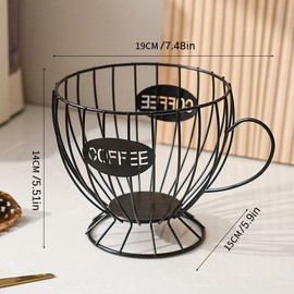 Agirlvct Extra Large Capacity Coffee Pod Holder,Coffee Bar Counter Organizer, Coffee Filter Holder,Capsule Basket,Coffee Bar Accessories for K-cup Kitchen Dinning Room Office Home Cafe Hotel(Black)