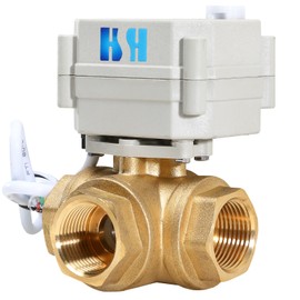 HSH-Flo 3/4" DN15 3 Way 12VDC CR5-01 NPT Brass L Port Position Feedback Reverse Polarity On/Off Electrical Motorized Ball Valve