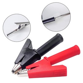 Greluma Pack of 4 Fully Insulated Alligator Clips, 1000V/30A Alligator Clips for Electric Multimeter Testing