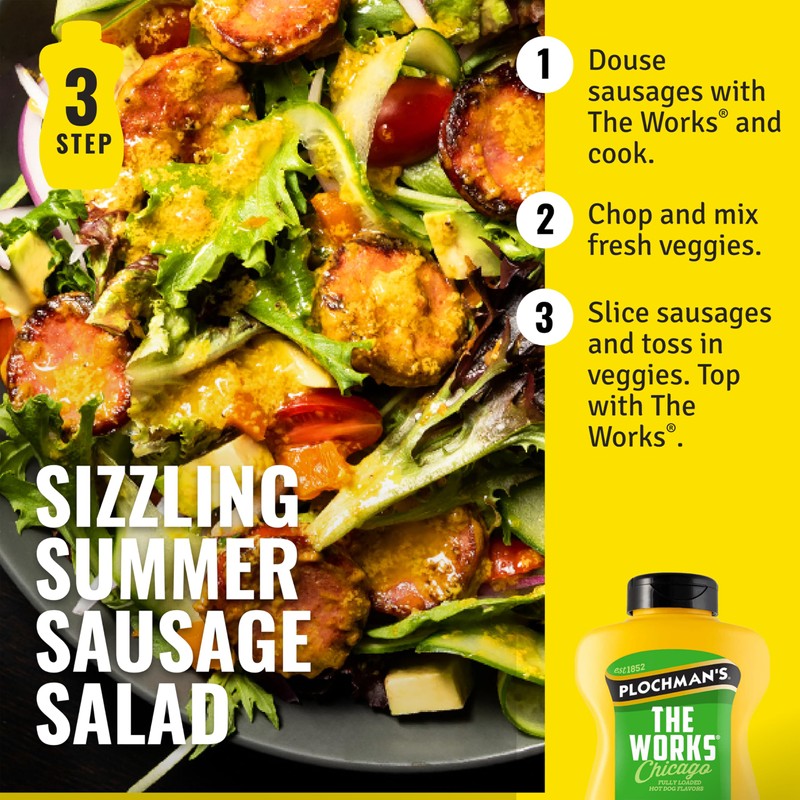 Plochman, The Works Mustard, 15 oz, Perfect for Chicago-Style Hot