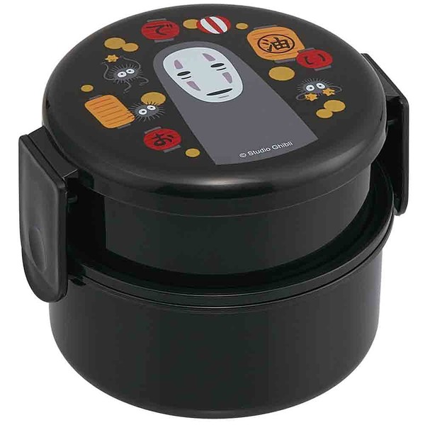 Skater ONWR1AG-A Antibacterial Lunch Box, 2-Tier, 16.9 fl oz (500 ml), Spirited Away Kaonashi Lanterns, Made in Japan