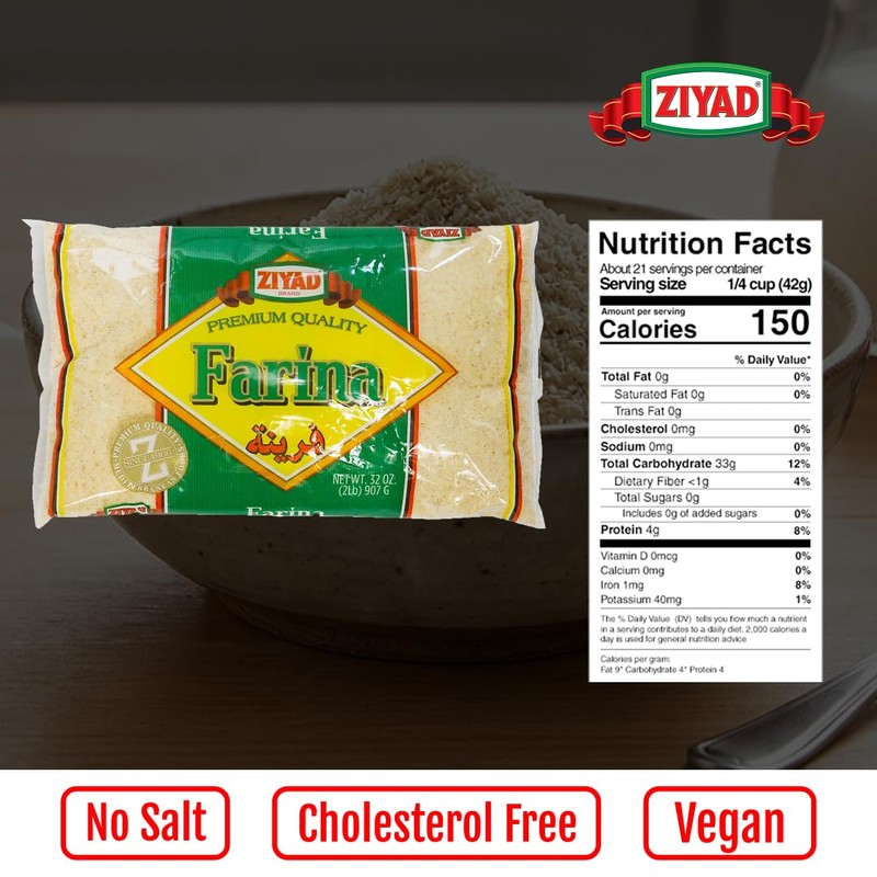 Ziyad Premium Quality Farina – Finely Ground, Smooth Wheat Cereal