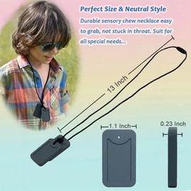 Sensory Chew Necklace for Kids, Oral Motor Aids Chewy Necklace Sensory for Boys Girls with Autism, ADHD, SPD Needs, Oral chew Toys for Sensory Made of Food Grade Silicone BPA Free