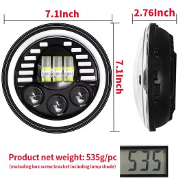 Unbranded Pair 7" Round LED Headlights Hi/Lo Beam H4 Bulbs For Jeep Wrangler JK TJ CJ LJ