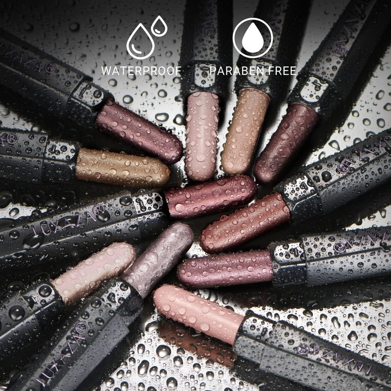 LUXAZA 10PCS Eyeshadow Stick,Shimmer And Matte Brown Metallic Eye Shadow