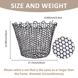 SUPERFINDINGS 12.99x17.72inch Rubber Fishing Net Fly Fishing Foldable Landing Net Silicone Replacement Netting Fish Flexible Trout Net Black Rubber Fishing Landing Mesh for Fish Fly Landing