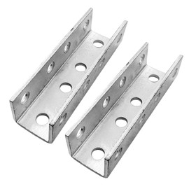 VEVIVOOVY U-Shaped Brace Fitting,0.157“ Thick Heavy Duty Strut Connector Bracket External Channel Coupler for 1/2" Bolt in 1-5/8" Strut Channel,Electrogalvanized Single Channel Brace- 2Pack